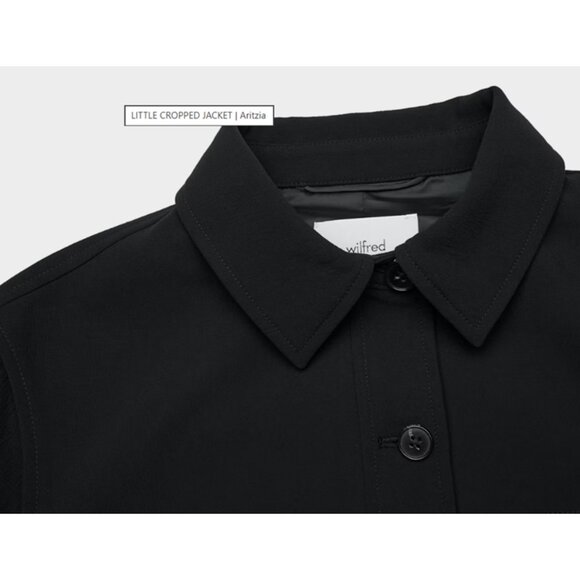 Aritzia Wilfred Classic Little Black Cropped Jacket Blazer- Crepe 2XL - Picture 4 of 6
